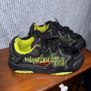 Men's Black and Green Sneakers